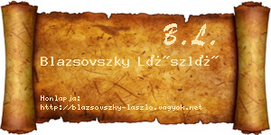 Blazsovszky László névjegykártya
